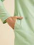 Manyavar Light Mid Green Buta Jaal Patterned Kurta Set