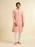 Manyavar Coral Peach Buta Jaal Patterned Kurta Set