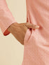 Manyavar Coral Peach Buta Jaal Patterned Kurta Set