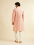 Manyavar Coral Peach Buta Jaal Patterned Kurta Set