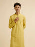 Manyavar Mustard Yellow Grid Jaal Patterned Kurta Set