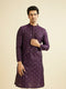 Manyavar Royal Purple Floral Buta Patterned Kurta Set