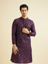Manyavar Royal Purple Floral Buta Patterned Kurta Set