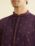 Manyavar Royal Purple Floral Buta Patterned Kurta Set