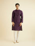 Manyavar Royal Purple Floral Buta Patterned Kurta Set