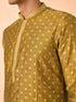 Manyavar Mehndi Green Lustrous Kurta Pajama