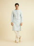 Manyavar Powder Blue Chikankari Printed Kurta Set