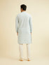 Manyavar Powder Blue Chikankari Printed Kurta Set