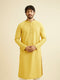 Manyavar Primrose Yellow Lattice Patterned Kurta Set