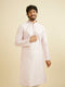 Manyavar Baby Pink Wave Print Kurta Set with Sequin Work