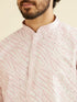 Manyavar Baby Pink Wave Print Kurta Set with Sequin Work