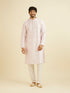Manyavar Baby Pink Wave Print Kurta Set with Sequin Work