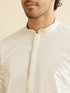 Manyavar Warm White Ditsy Patterned Kurta Set