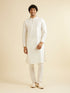 Manyavar Warm White Ditsy Patterned Kurta Set