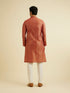Manyavar Rust Red Trellis Patterned Kurta Set