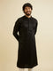 Manyavar Midnight Black Embroidered Kurta Set with Sequin Work