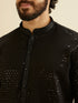 Manyavar Midnight Black Embroidered Kurta Set with Sequin Work