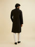 Manyavar Midnight Black Embroidered Kurta Set with Sequin Work