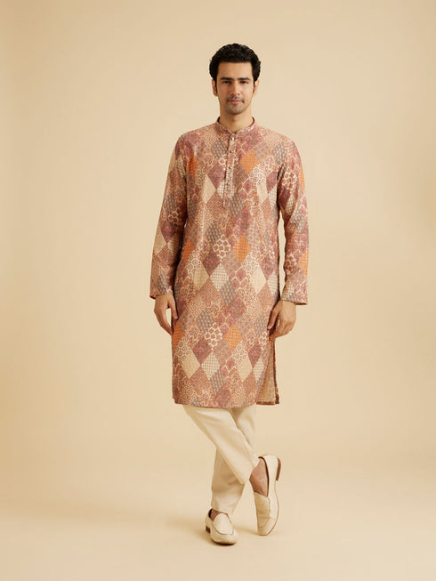 Manyavar Fawn Splendor Kurta Pajama