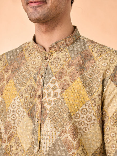 Manyavar Emerald Elegance Kurta Patiala