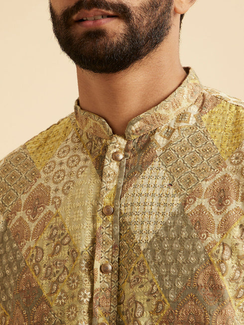 Manyavar Emerald Elegance Kurta Pajama