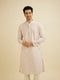 Manyavar Baby Pink Chikankari Print Kurta Set with Sequin Work