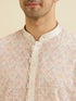 Manyavar Baby Pink Chikankari Print Kurta Set with Sequin Work