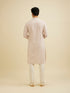 Manyavar Baby Pink Chikankari Print Kurta Set with Sequin Work