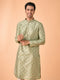 Manyavar Regal Brocade Green Kurta Pajama