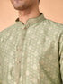 Manyavar Regal Brocade Green Kurta Pajama