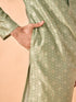 Manyavar Regal Brocade Green Kurta Pajama