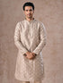 Manyavar Timeless Beige Brocade Kurta Pajama