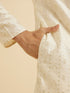 Manyavar Cream Elegance Kurta Pajama