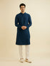 Manyavar Teal Blue Chikankari Kurta Set with Sequin Work
