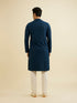 Manyavar Teal Blue Chikankari Kurta Set with Sequin Work