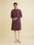 Manyavar Wine Red Chikankari Kurta Set with Sequin Work