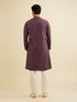 Manyavar Wine Red Chikankari Kurta Set with Sequin Work