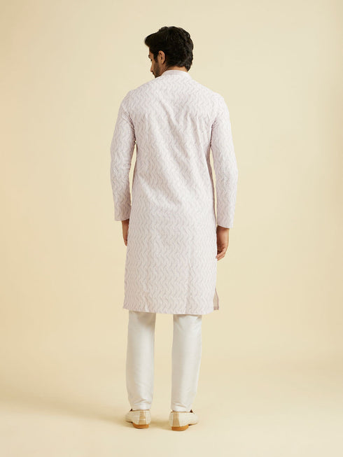 Manyavar Festive Pink Cotton Kurta Pajama