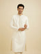 Manyavar Cream White Sequinned Kurta Set