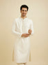 Manyavar Cream White Sequinned Kurta Set