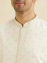 Manyavar Cream White Sequinned Kurta Set