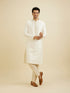 Manyavar Cream White Sequinned Kurta Set
