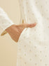 Manyavar Cream White Sequinned Kurta Set