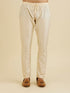 Manyavar Cream White Sequinned Kurta Set