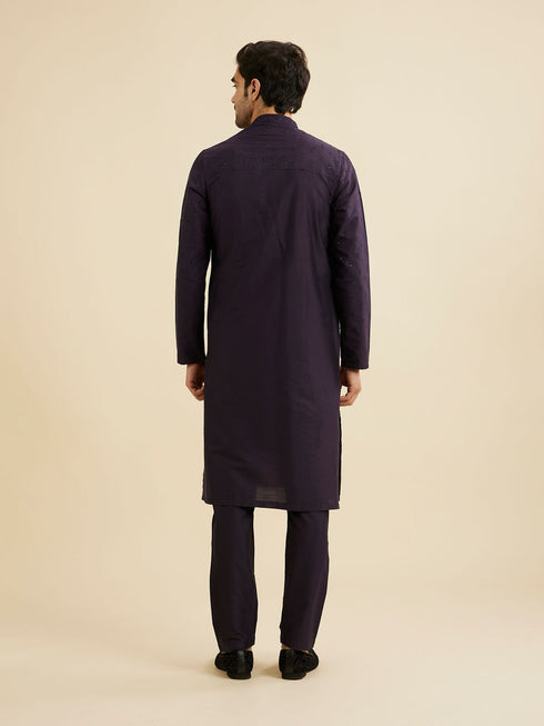 Manyavar Indigo Blue Sequinned Kurta Set