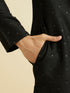 Manyavar Elegant Black Kurta Pajama