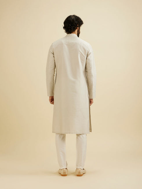 Manyavar Smoke Grey Sequinned Kurta Set
