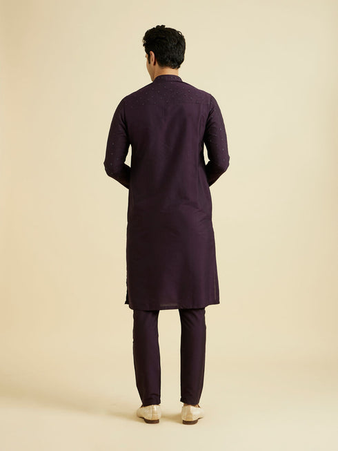 Manyavar Grand Purple Elegance Kurta Pajama