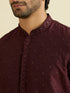 Manyavar Regal Wine Kurta Pajama Ensemble