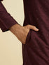 Manyavar Regal Wine Kurta Pajama Ensemble